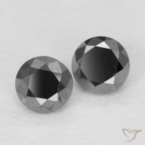 0.09 ct natürliche Schwarz Diamant-Edelsteine, Runden, Lichtundurchlässig