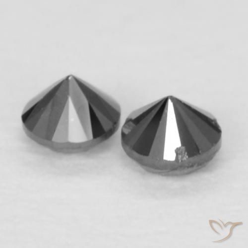 0.09 ct natürliche Schwarz Diamant-Edelsteine, Runden, Lichtundurchlässig