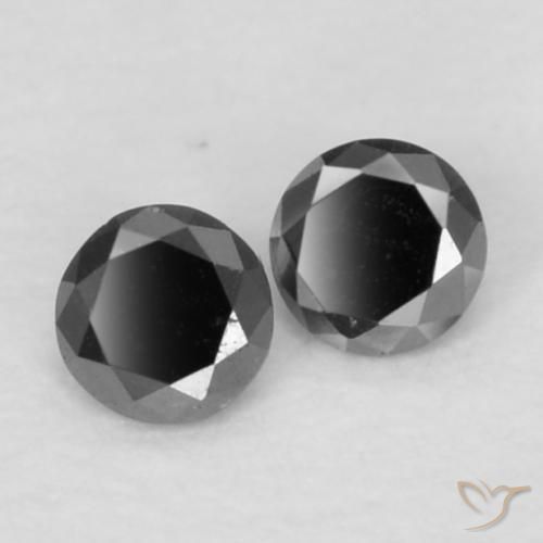 0.08 ct natürliche Schwarz Diamant-Edelsteine, Runden, Lichtundurchlässig