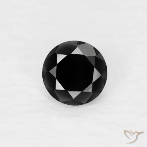 0.07ct Natürlicher Schwarz Diamant, Runden, Lichtundurchlässig