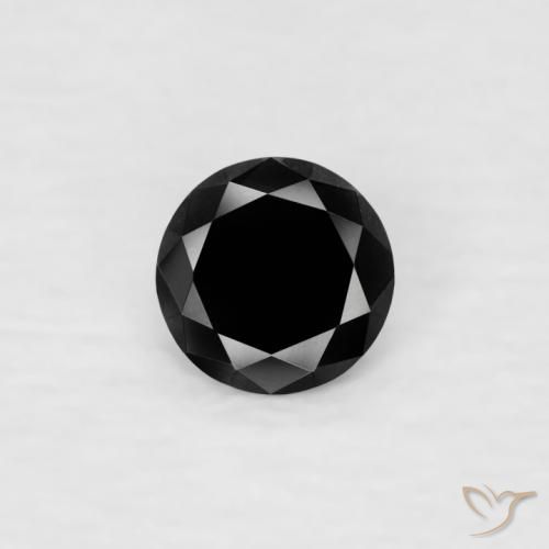 0.06ct Natürlicher Schwarz Diamant, Runden, Lichtundurchlässig