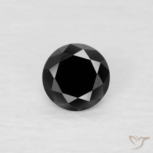 0.06ct Natürlicher Schwarz Diamant, Runden, Lichtundurchlässig
