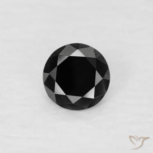 0.07ct Natürlicher Schwarz Diamant, Runden, Lichtundurchlässig