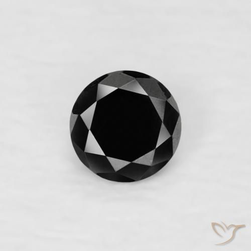0.07ct Natürlicher Schwarz Diamant, Runden, Lichtundurchlässig