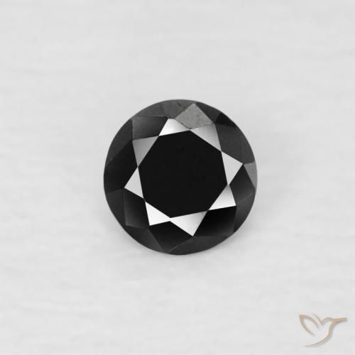 0.06ct Natürlicher Schwarz Diamant, Runden, Lichtundurchlässig, Photo A