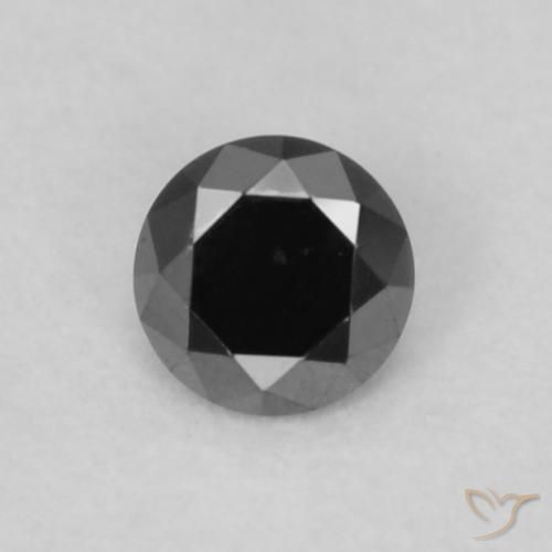 0.07ct Natürlicher Schwarz Diamant, Runden, Lichtundurchlässig