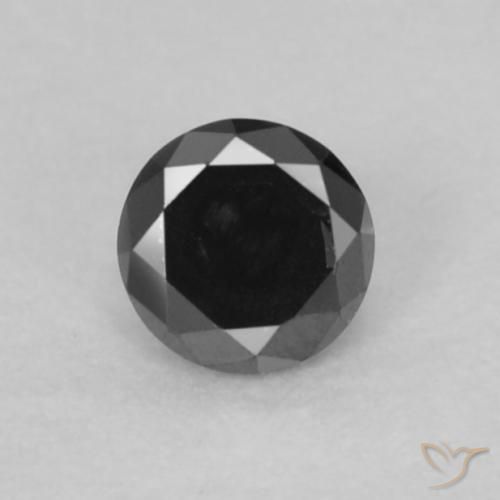 0.07ct Natürlicher Schwarz Diamant, Runden, Lichtundurchlässig, Photo A