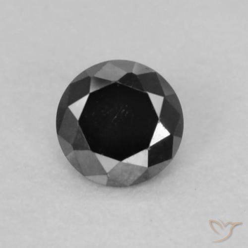 0.07ct Natürlicher Schwarz Diamant, Runden, Lichtundurchlässig, Photo A