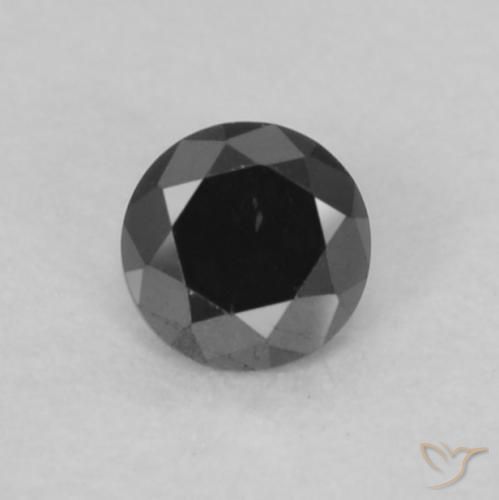 0.07ct Natürlicher Schwarz Diamant, Runden, Lichtundurchlässig