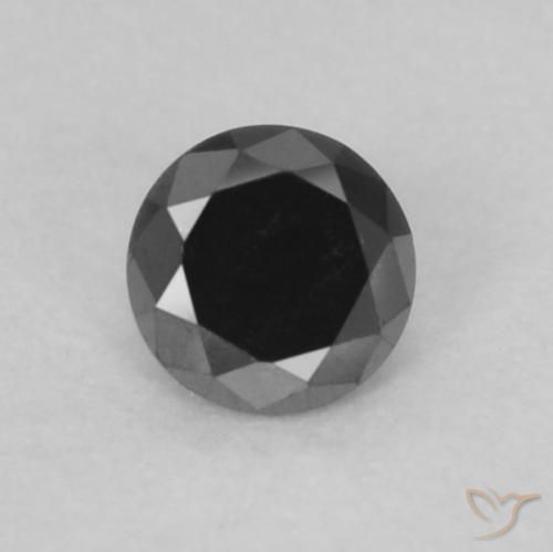 0.08ct Natürlicher Schwarz Diamant, Runden, Lichtundurchlässig