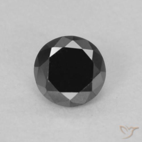 0.07ct Natürlicher Schwarz Diamant, Runden, Lichtundurchlässig