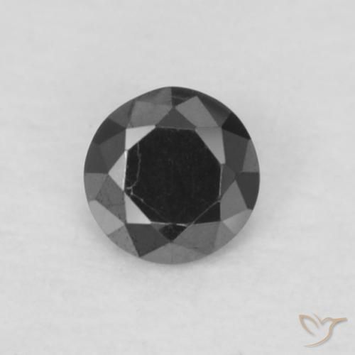 0.06ct Natürlicher Schwarz Diamant, Runden, Lichtundurchlässig