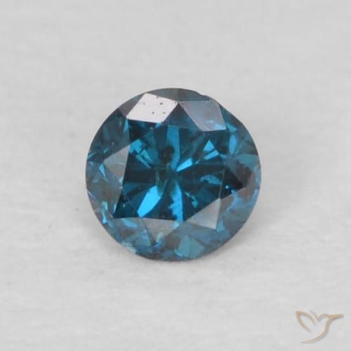 0.07ct Natürlicher Blau Diamant, Runden, VS-SI