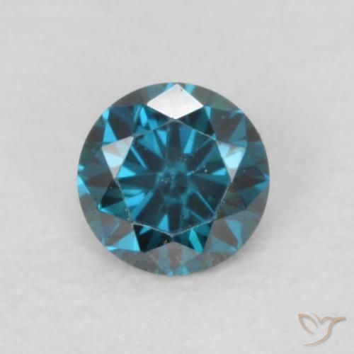 0,07 ctw natürlicher blauer Diamant, Rundschliff, VVS-VS