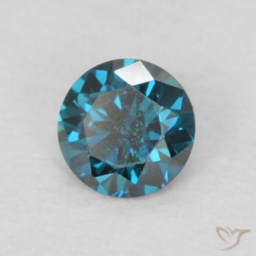 0,07 ctw natürlicher blauer Diamant, Rundschliff, VVS-VS