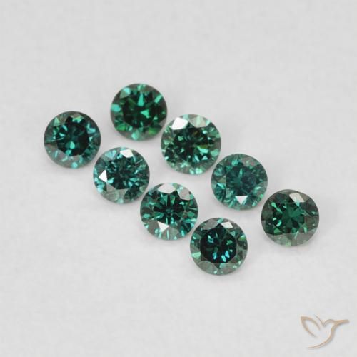 0.02ct Natürlicher Grün Diamant, Runden, VVS-VS
