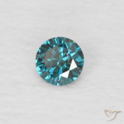 0,03 ctw natürlicher blauer Diamant, Rundschliff, VVS-VS