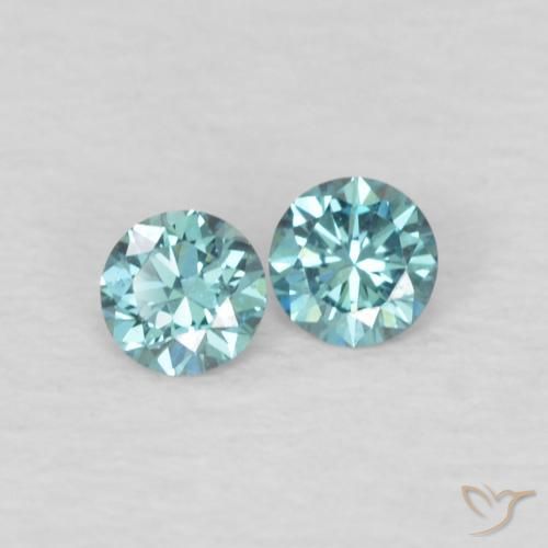 0,09 ct natürliche blauer Diamant-Edelsteine, Rundschliff, VVS