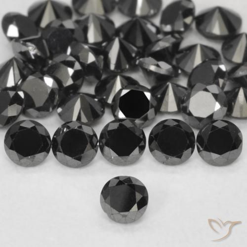 9,17 ctw natürlicher Schwarz Diamant, Runden, Lichtundurchlässig