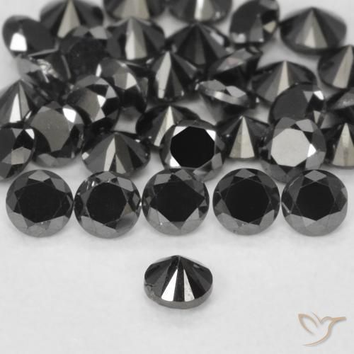 9,17 ctw natürlicher Schwarz Diamant, Runden, Lichtundurchlässig
