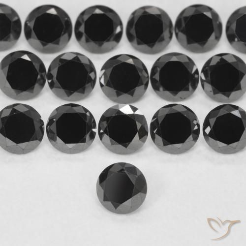 9,17 ctw natürlicher Schwarz Diamant, Runden, Lichtundurchlässig