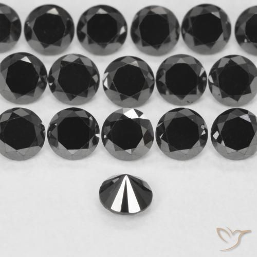 9,17 ctw natürlicher Schwarz Diamant, Runden, Lichtundurchlässig
