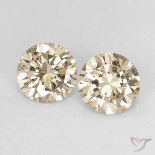 0.56ctw Natürlicher hellbraun Diamant, Runden, VS-SI