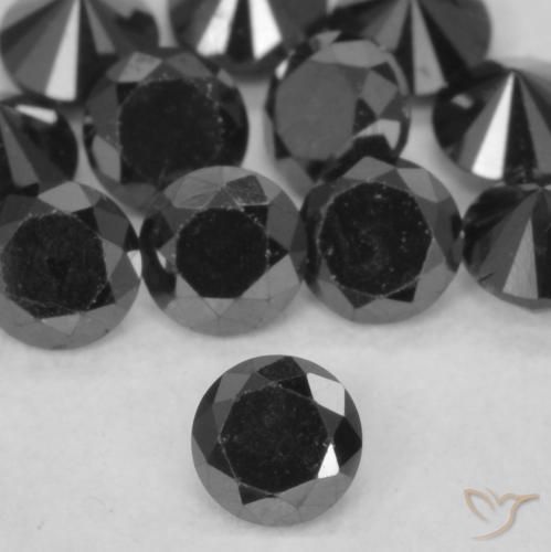 9,17 ctw natürlicher Schwarz Diamant, Runden, Lichtundurchlässig