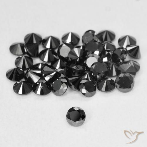 9,17 ctw natürlicher Schwarz Diamant, Runden, Lichtundurchlässig