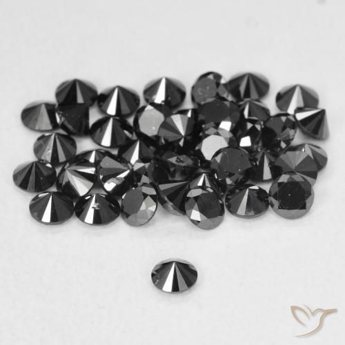 9,17 ctw natürlicher Schwarz Diamant, Runden, Lichtundurchlässig