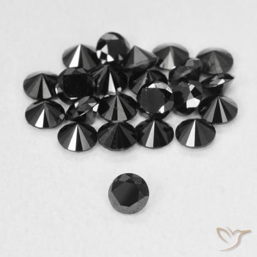9,17 ctw natürlicher Schwarz Diamant, Runden, Lichtundurchlässig