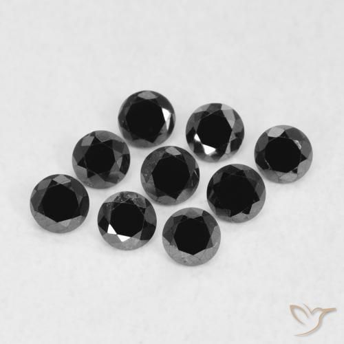 9,17 ctw natürlicher Schwarz Diamant, Runden, Lichtundurchlässig