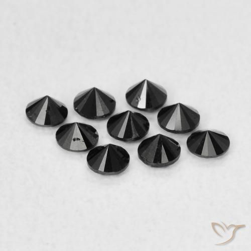 9,17 ctw natürlicher Schwarz Diamant, Runden, Lichtundurchlässig