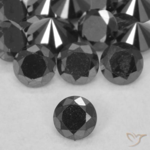 0.06ct Natürlicher Schwarz Diamant, Runden, Lichtundurchlässig
