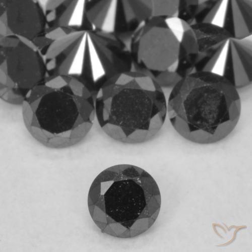 9,17 ctw natürlicher Schwarz Diamant, Runden, Lichtundurchlässig