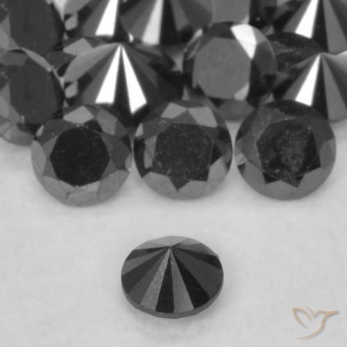 9,17 ctw natürlicher Schwarz Diamant, Runden, Lichtundurchlässig
