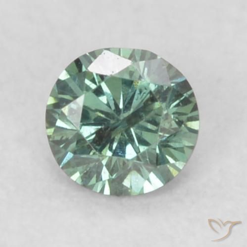 0.09ct Natürlicher mintgrün Diamant, Runden, SI