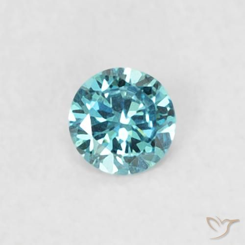 0.05ct Natürlicher Blau Diamant, Runden, VVS-VS, Photo A