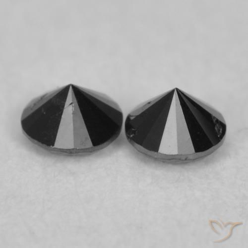 0.08 ct natürliche Schwarz Diamant-Edelsteine, Runden, Lichtundurchlässig