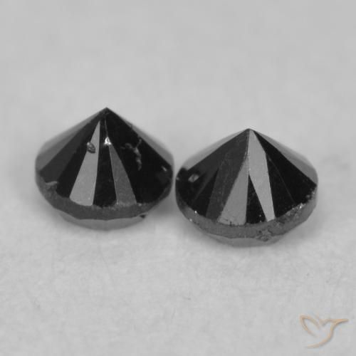 0.10 ct natürliche Schwarz Diamant-Edelsteine, Runden, Lichtundurchlässig