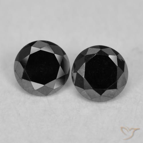 0.09ctw Natürlicher Schwarz Diamant, Runden, Lichtundurchlässig