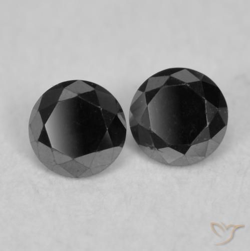 0.09 ct natürliche Schwarz Diamant-Edelsteine, Runden, Lichtundurchlässig