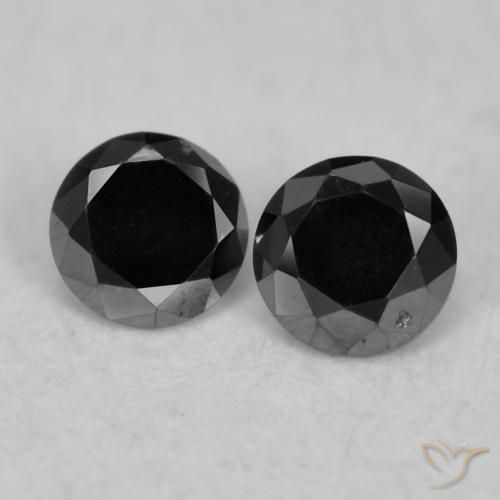 0.10ctw Natürlicher Schwarz Diamant, Runden, Lichtundurchlässig