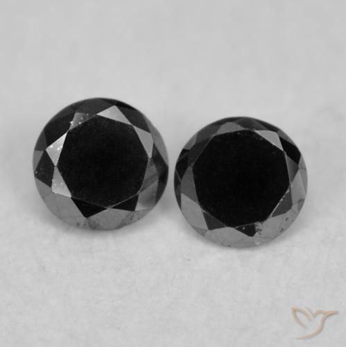 0.08ctw Natürlicher Schwarz Diamant, Runden, Lichtundurchlässig