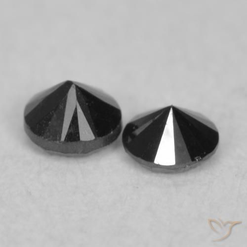 0.08 ct natürliche Schwarz Diamant-Edelsteine, Runden, Lichtundurchlässig