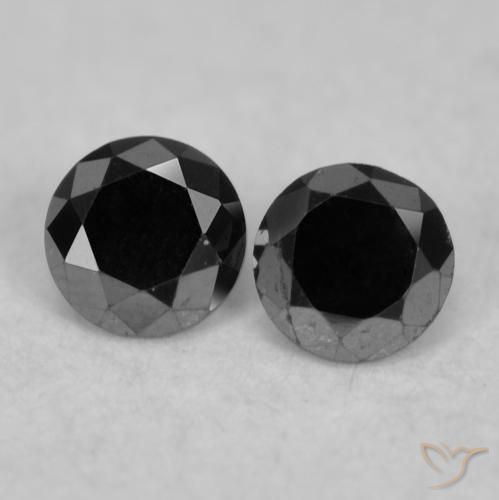0.09ctw Natürlicher Schwarz Diamant, Runden, Lichtundurchlässig