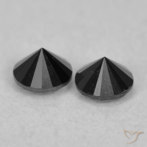 0.09 ct natürliche Schwarz Diamant-Edelsteine, Runden, Lichtundurchlässig