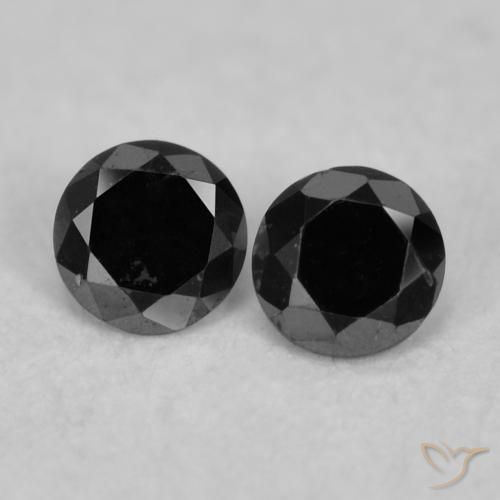 0.07ctw Natürlicher Schwarz Diamant, Runden, Lichtundurchlässig