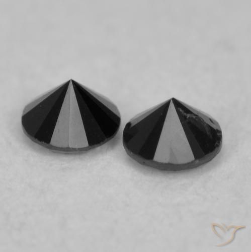 0.07 ct natürliche Schwarz Diamant-Edelsteine, Runden, Lichtundurchlässig