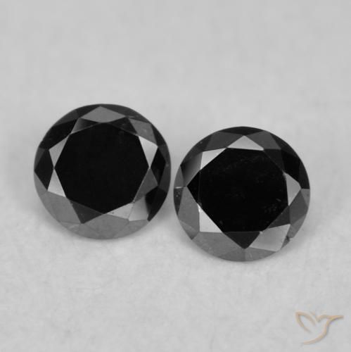 0.08ctw Natürlicher Schwarz Diamant, Runden, Lichtundurchlässig